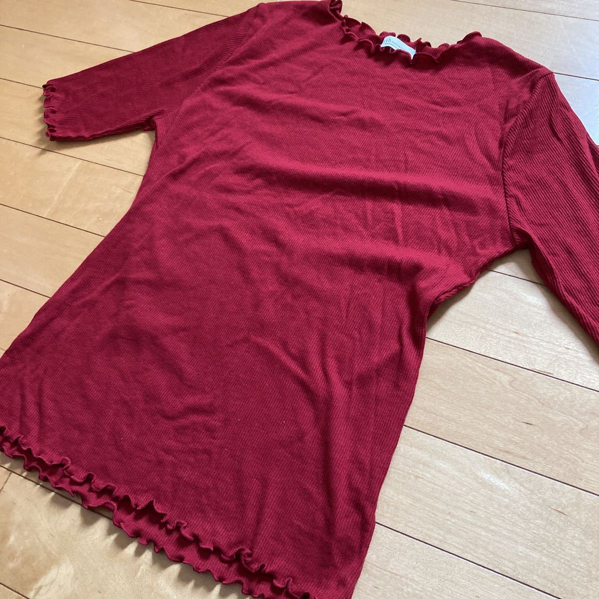 earth☆☆半袖Tシャツ レデース お値打ち価格で 赤 Mサイズ 新規購入
