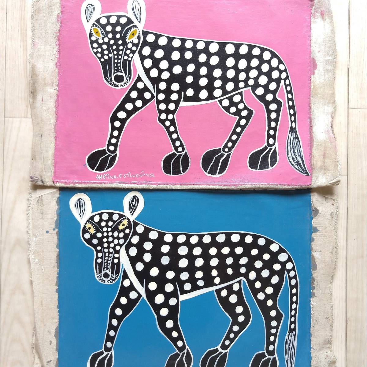 ○アフリカ 絵画『 A Cheetah in pink 』ティンガティンガ by ○アフリカ 絵画『 A Cheetah in pink 』ティンガティンガ by