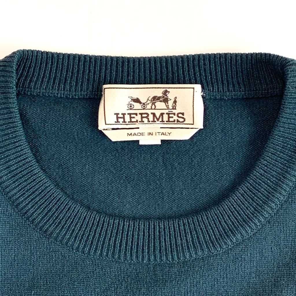 [E2877] превосходный товар!HERMES Hermes 2018AW collection общий рисунок вязаный свитер M{ Ran way надеты для Medama item } прекрасный цвет зеленый MIX