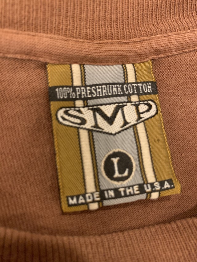 送料込み》USA製 90年代 vintage SMP Tシャツ トップス 半袖 ブラウン