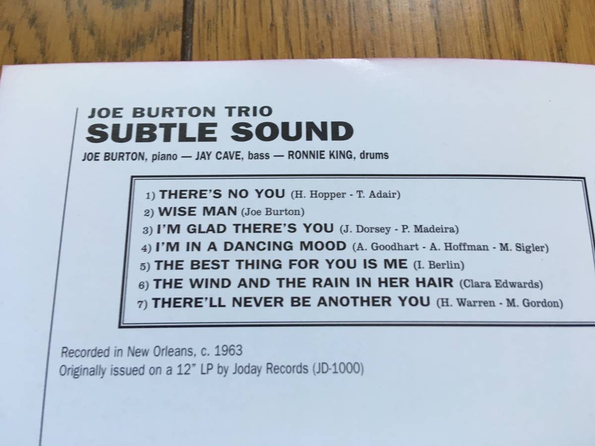 ★ピアノ・トリオ！ジョー・バートン JOE BURTON TRIO ※寺島_画像2