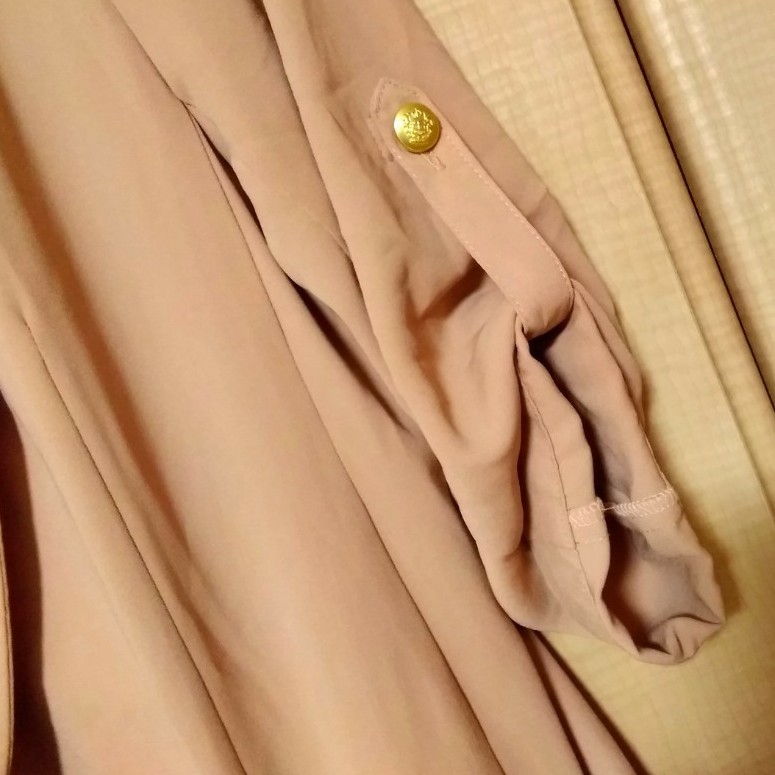 テーラードジャケット シフォン 七分袖 ピンクベージュ くすみピンク レディース