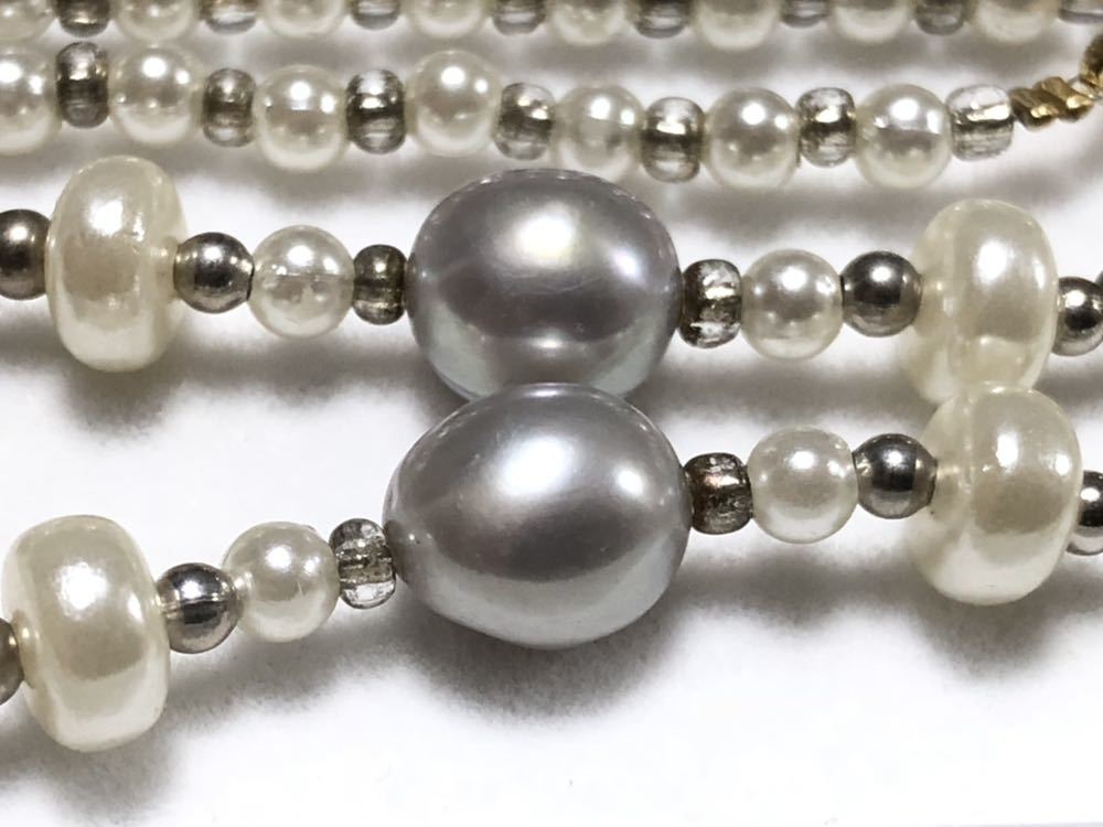  oval pearl fake pa- ruby z21.5g design long necklace beautiful goods [ inspection / pearl ]