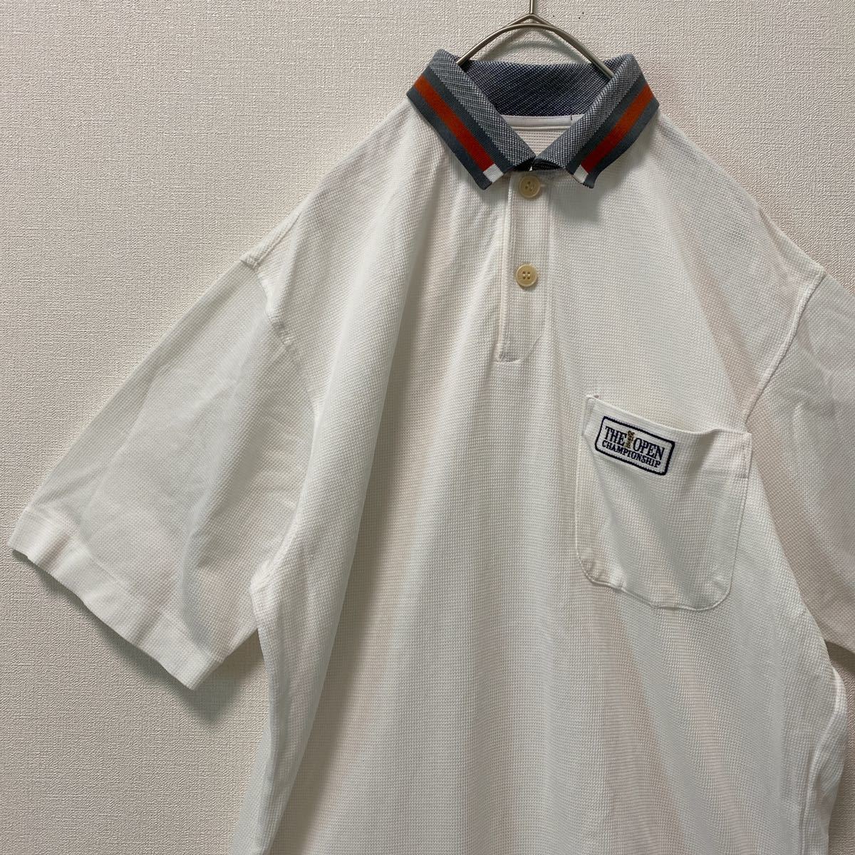 Mizuno ゴルフウェア ポロシャツ 白色 襟付き ミズノ 刺繍ロゴ　GOLF ホワイト_画像2