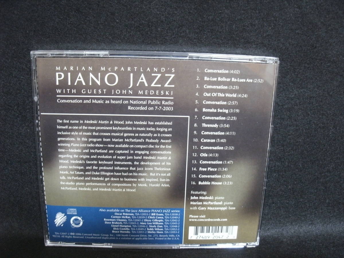 ★同梱発送不可★中古CD / Marian Mcpartland's Piano Jazz Radio Broadcast / JOHN MEDESKI_画像2