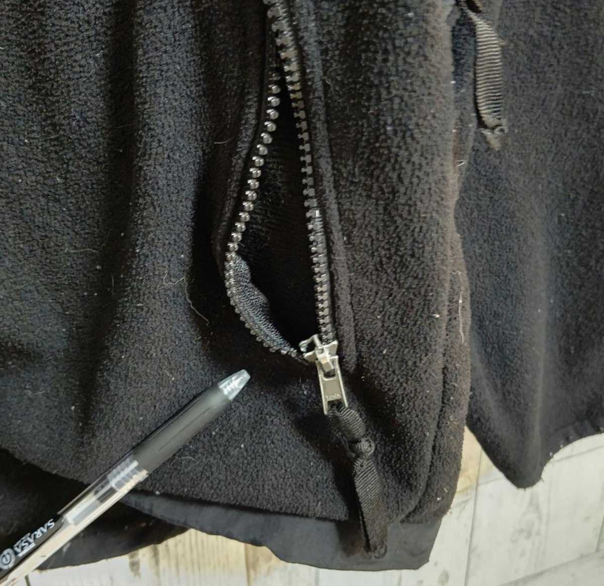 US規格ノースフェイス デナリジャケット ポーラテック 刺繍ロゴブラック（黒）M