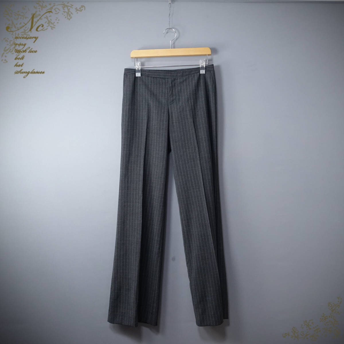 BALLSEY/ ball ji./36/ made in Japan stripe business pants / gray S size corresponding 