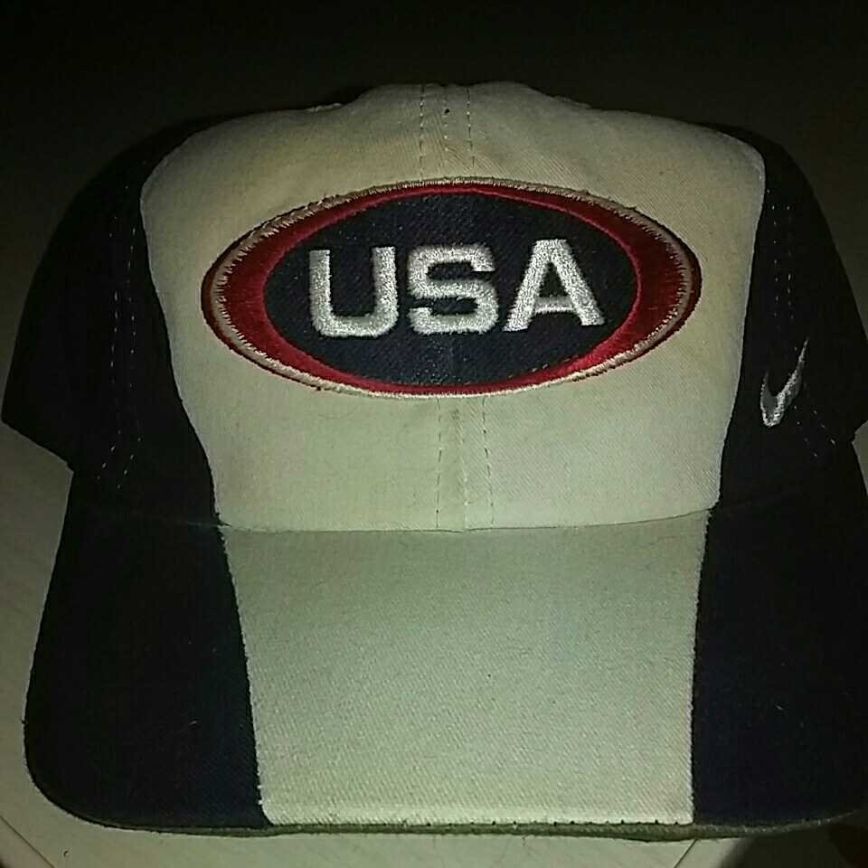 old NIKE USA オールド ナイキ USA ロゴ キャップ 80s 90s OLD vintage ヴィンテージ 古着 貴重品 コレクション 紺 白 赤_画像5