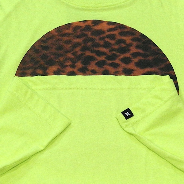 Hurly Harley круг Logo леопардовая расцветка Logo футболка флуоресценция зеленый флуоресценция желтый цвет M размер 