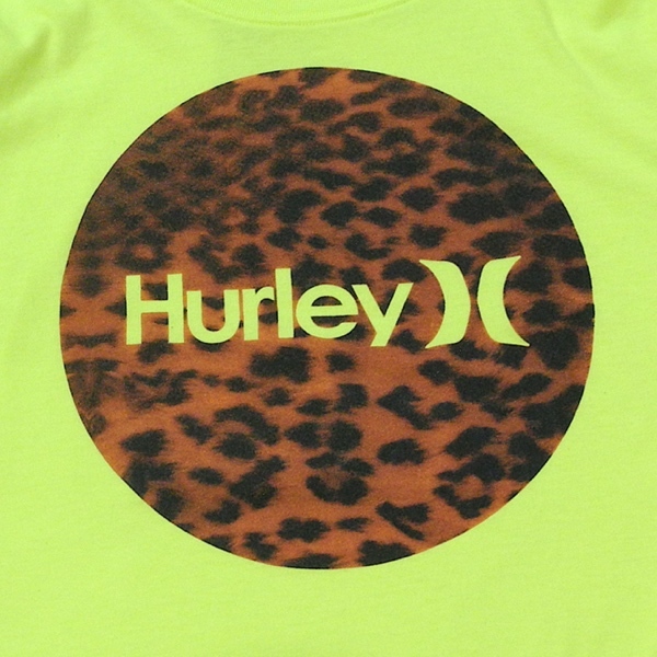 Hurly Harley круг Logo леопардовая расцветка Logo футболка флуоресценция зеленый флуоресценция желтый цвет M размер 
