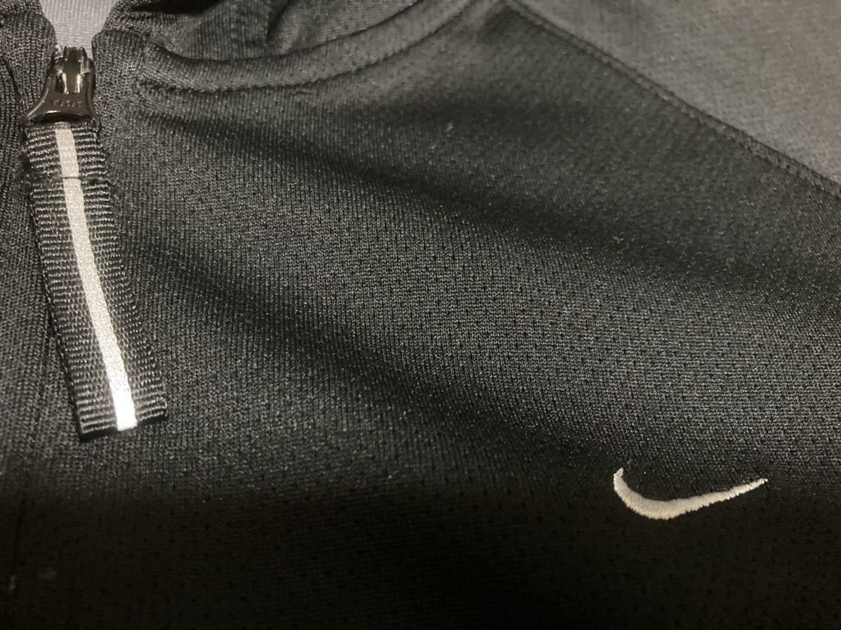  новый товар NIKEDRI-FIT двойной застежка-молния чёрный, серый, Logo белый ( вышивка ) стрейч парка размер M