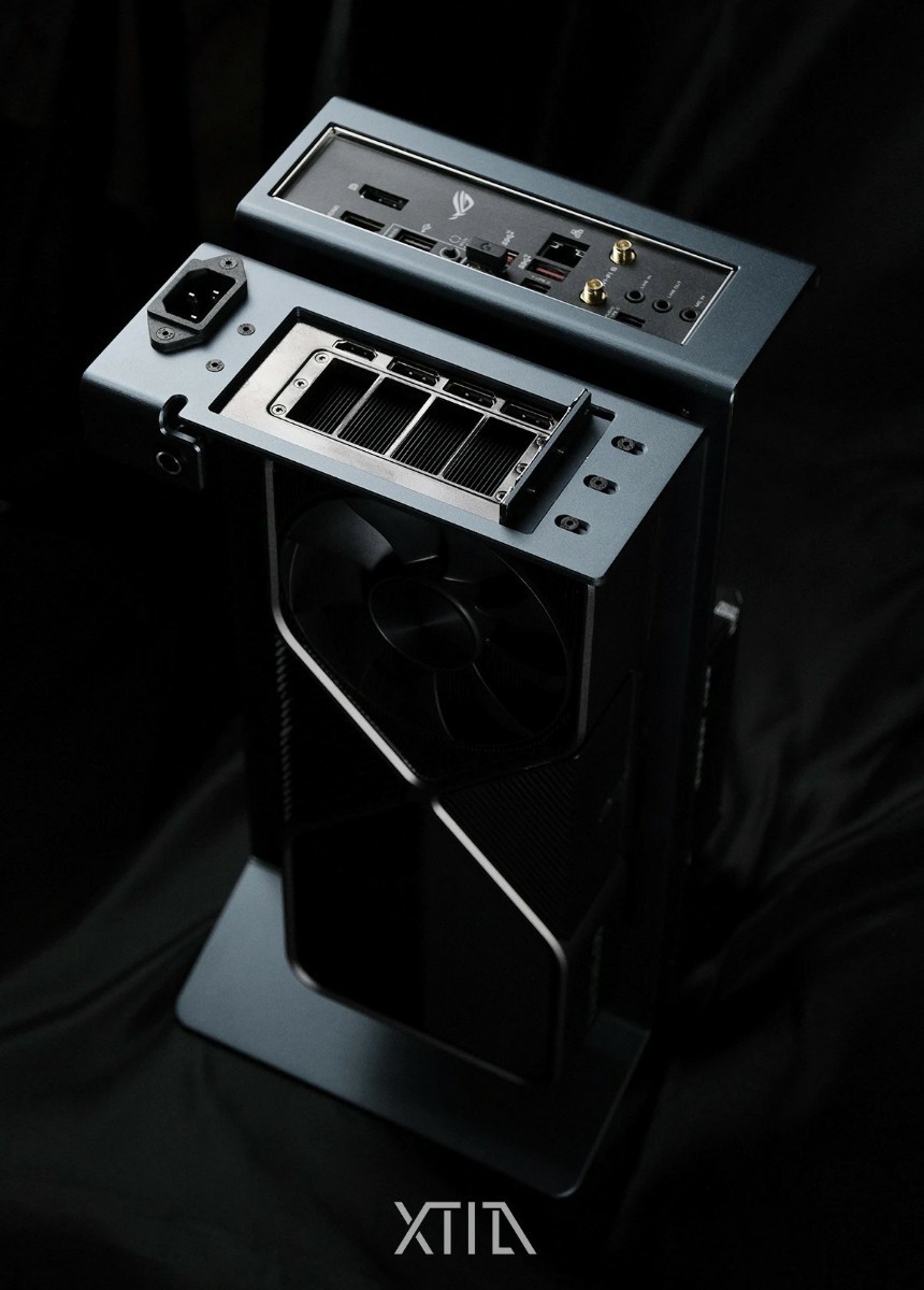 XTIA Xproto L ITX PCケース/水冷の放熱固定金属フレームセット
