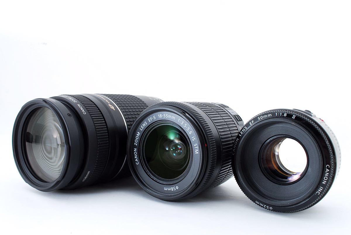 canon kiss x9 標準&望遠&単焦点トリプルレンズセット、EF 18-55㎜1