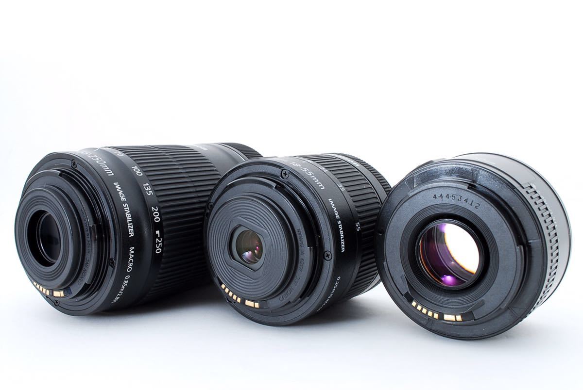 canon kiss x10 準&望遠&単焦点トリプルレンズセットEF18-55mm1:4-5.6