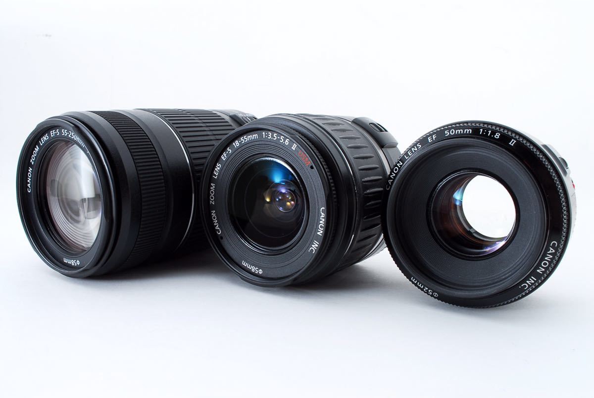 canon kiss x9 標準&望遠&単焦点レンズセットCANON EF 18-55㎜ canon kiss x9 標準&望遠&単焦点レンズセットCANON EF 18-55㎜