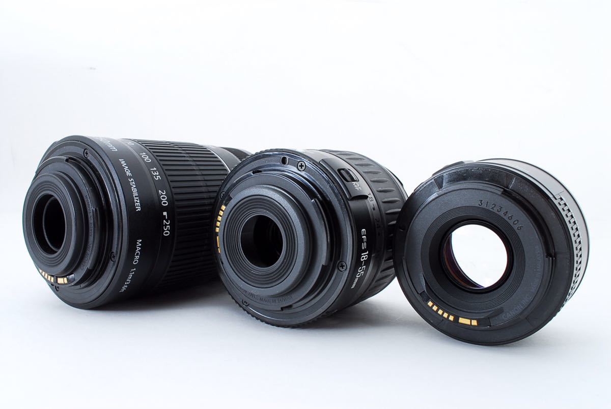 canon kiss x9 標準&望遠&単焦点レンズセットCANON EF 18-55㎜ canon kiss x9 標準&望遠&単焦点レンズセットCANON EF 18-55㎜
