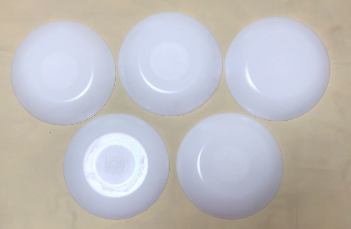 美品　アルコパル　フランス製　耐熱強化ガラス　白いフレンチディッシュ　皿5枚_画像4