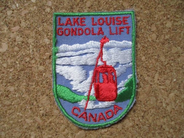 70s カナダCANADAレイク ルイーズLAKE LOUISEゴンドラ 刺繍ワッペン/ビンテージGONDOLA土産スーベニア雪山Voyager旅行キャンプ観光_画像1