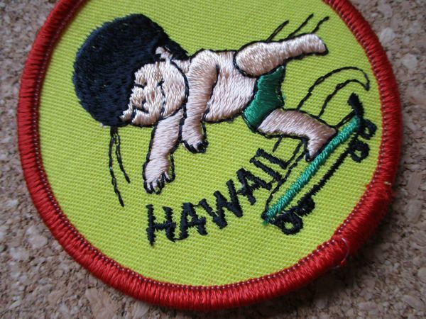 80s ハワイHAWAIIスケートボード ビンテージ刺繍ワッペン パッチ/スケートSURFリゾートお土産アロハ旅行アメリカUSAサーフィンSK8オールド_画像2