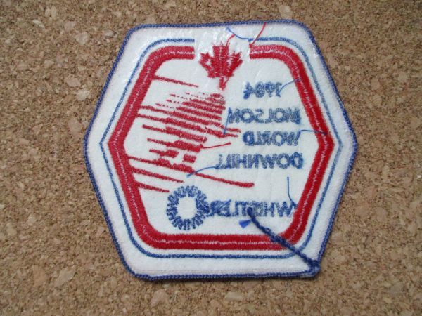 80s カナダ MOLSON WORLD DOWNHILLウィスラーWHISTLERビンテージ刺繍ワッペン/SKIスキー雪山ハイキング旅行スーベニア観光アルペンスキー_画像4
