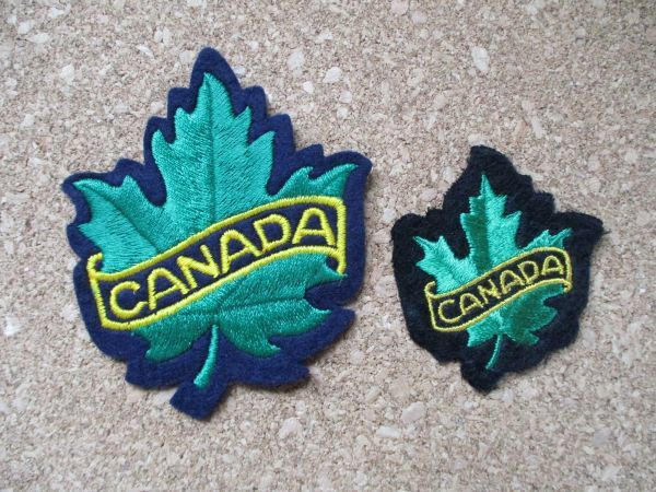 【2枚セット】80s カナダ国旗CANADAメープル ビンテージ刺繍ワッペン/カエデ自然メープルリーフ旅行スーベニア観光エンブレム楓カスタム_画像1