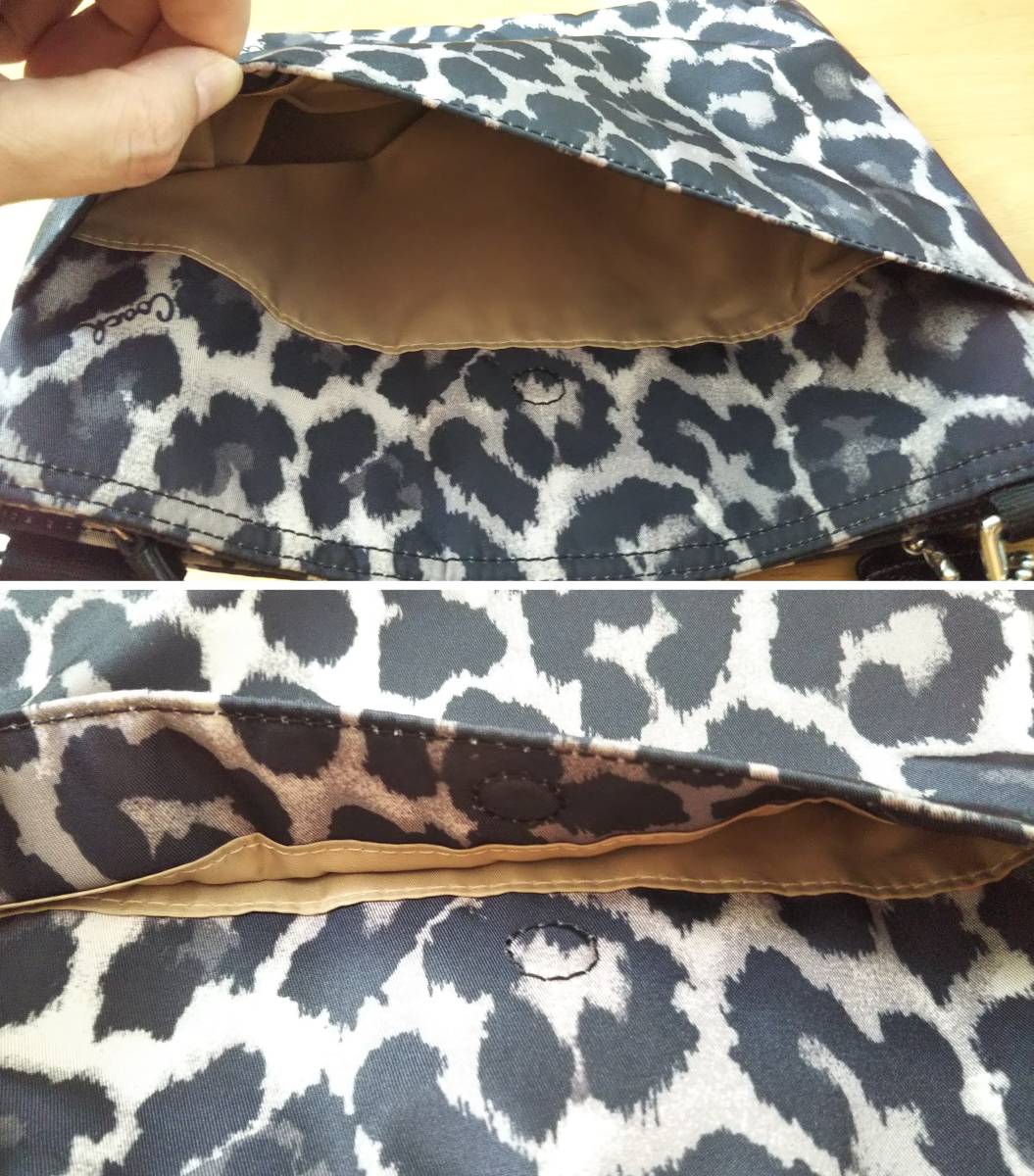 COACH Coach Cross body bag shoulder bag leopard print Leopard pattern beige brown group 