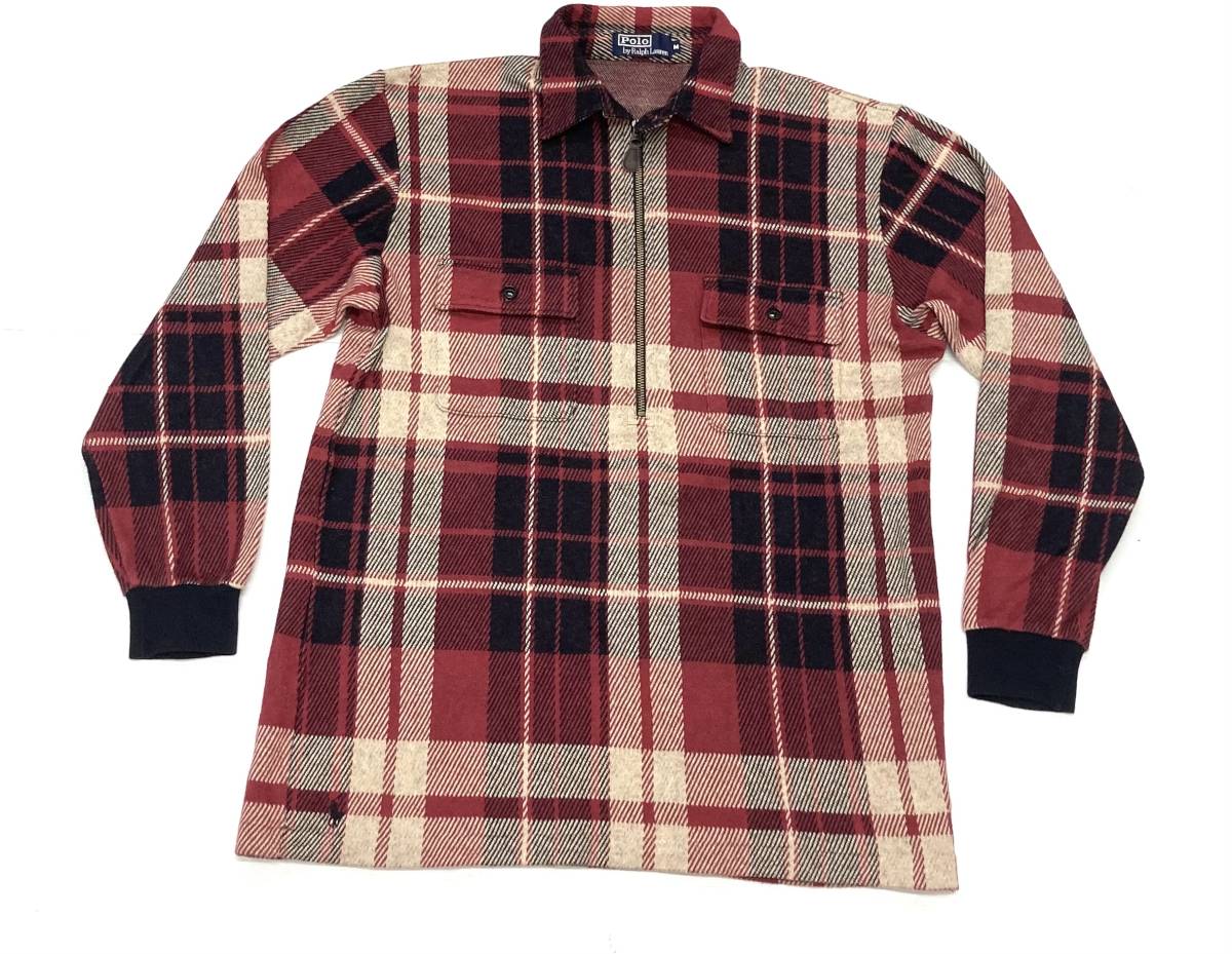 春早割 LAUREN RALPH ラルフローレン オールド 80s チェック M プルオーバーシャツ チンスト付き Mサイズ 春早割 LAUREN RALPH ラルフローレン オールド 80s チェック M プルオーバーシャツ チンスト付き Mサイズ