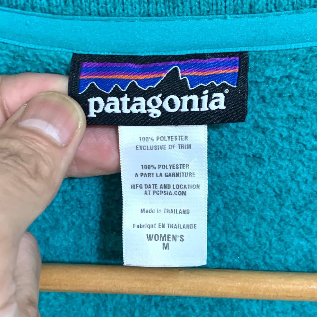 ■女性用 patagonia パタゴニア 裏起毛 ジップアップ フリースジャケット 古着 アメカジ アウトドア エメラルドグリーン サイズM■_画像5