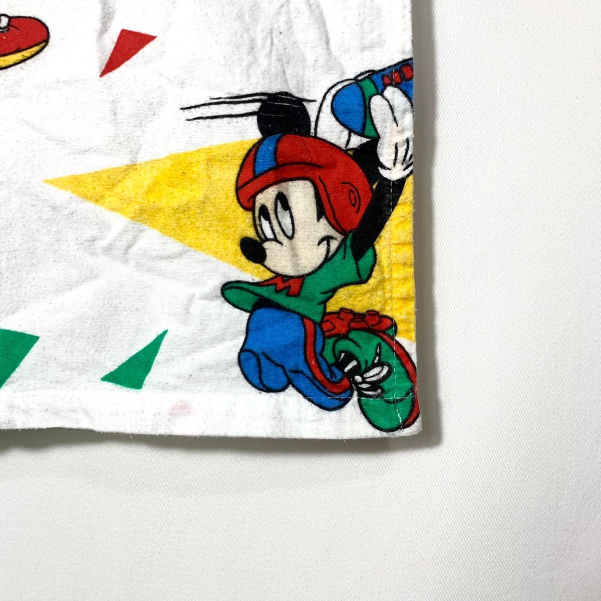 # Vintage USA производства Disney Disney Mickey Mouse спорт Delta рисунок фланель материалы Flat модель спальное место простыня переделка ткань #