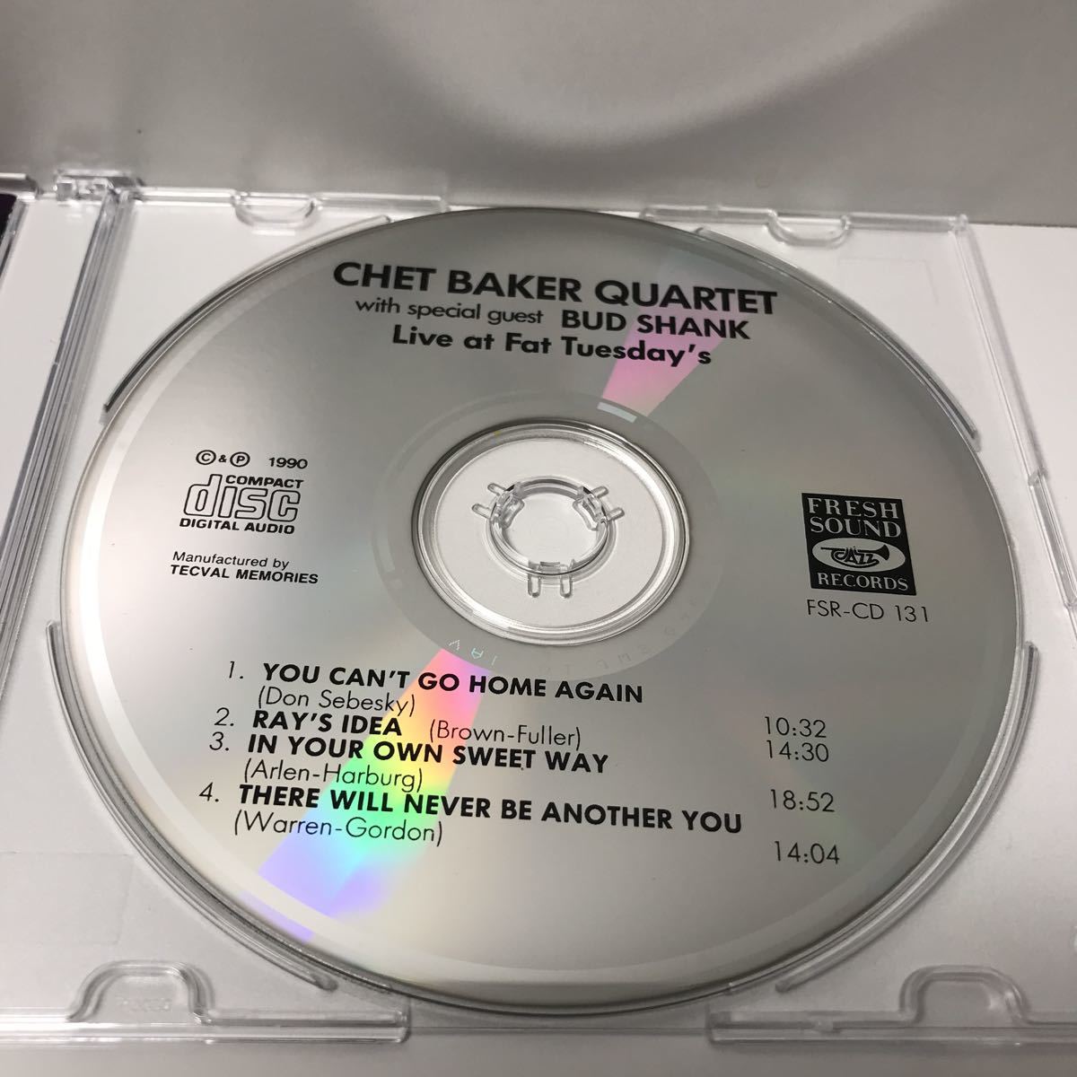 CD レア品 廃盤 CHET BAKER QUARTET with BUD SHANK - LIVE AT FAT TUESDAY'S ライブ ライヴ チェット・ベイカー ジャズ  _(J1)の画像2