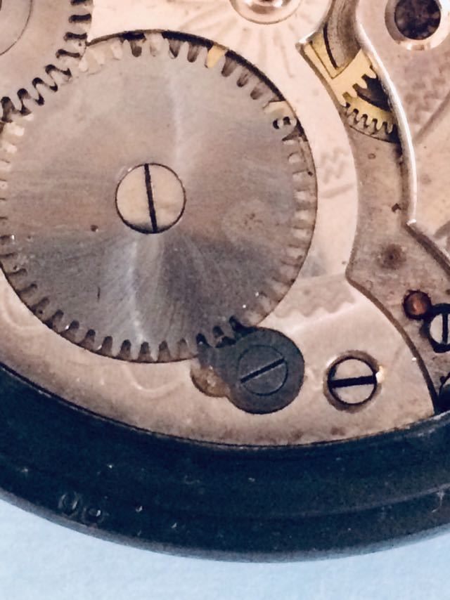 鉄蓋 手巻き 懐中時計 トリプルカレンダー ムーンフェイズ アンティーク スイス製 ケース付き SWISS