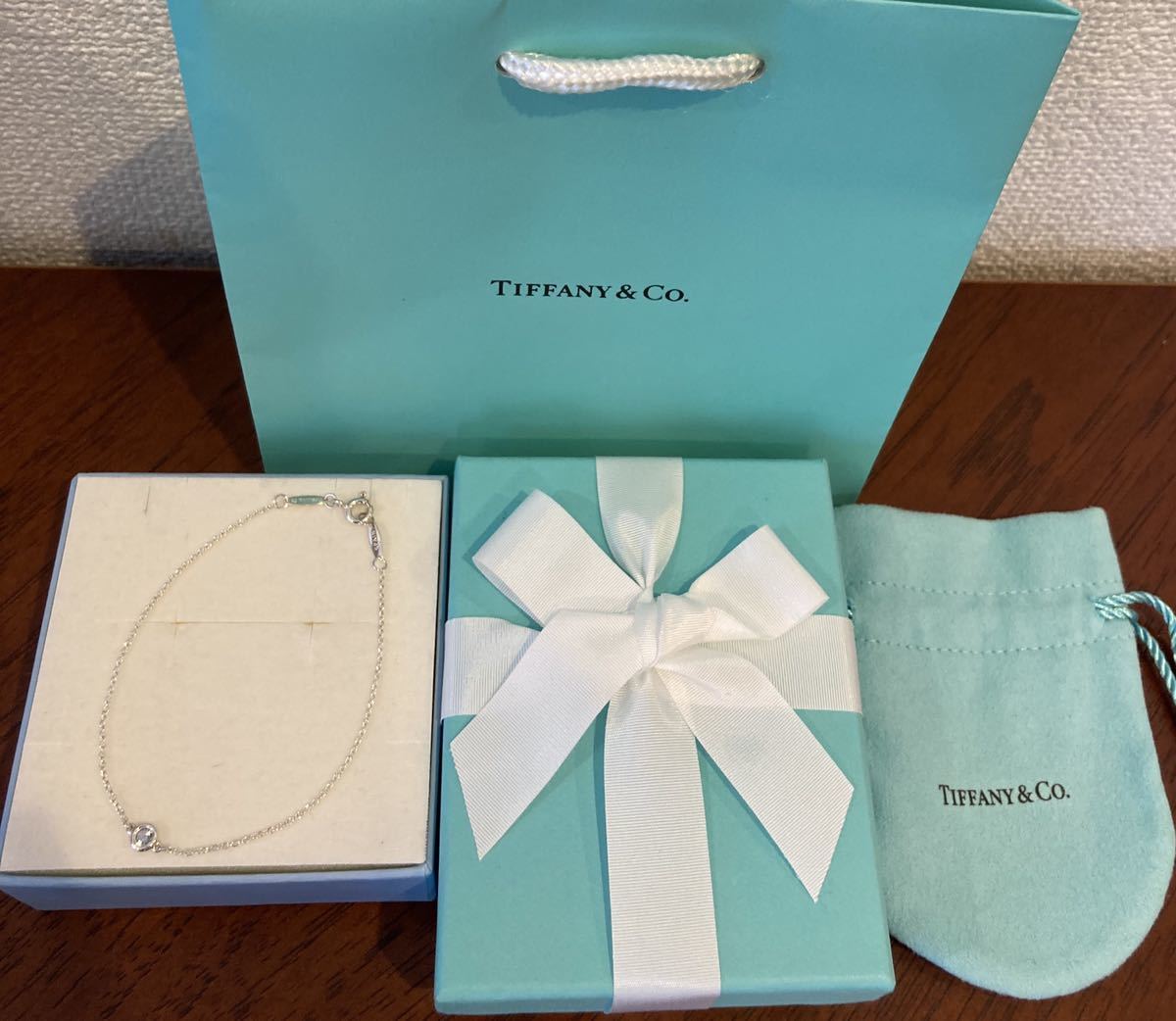 新品 正規品 ティファニー tiffany&co ブレスレット バイザヤード アクアマリン シルバー ケース巾着紙袋リボン プレゼント_画像5