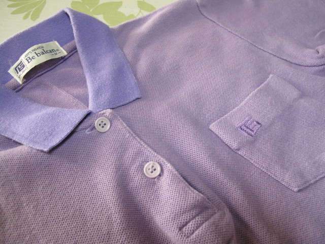  beautiful goods 2 pieces set polo-shirt short sleeves cotton 100% lavender purple green green made in Japan 