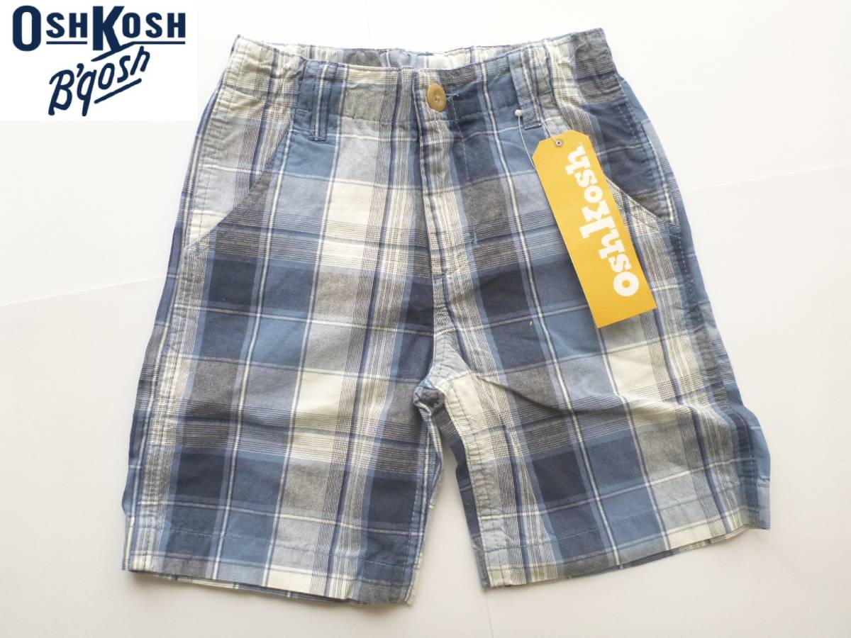 新品 OSHKOSH オシュコシュ ★ブルー系　チェック柄　ショートパンツ　110_画像1