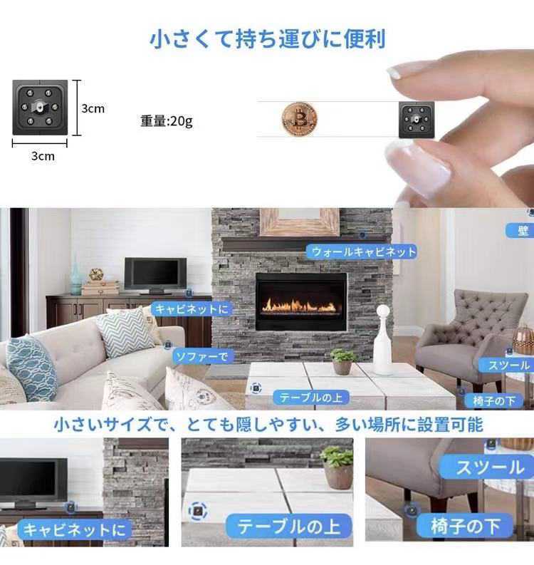 【最新型】ミニカメラ WIFI機能ない 1080P高解像度 1/2.5カラー