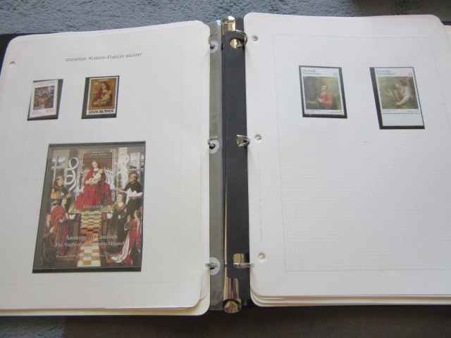  religion picture center. stamp collection approximately 57 leaf binder - entering lili