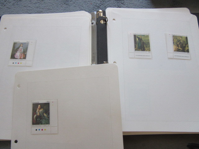  religion picture center. stamp collection approximately 57 leaf binder - entering lili