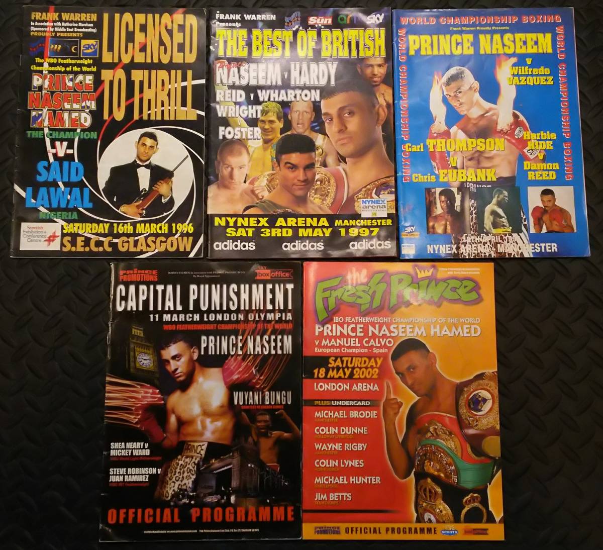 * ultra rare *naji-m* is medo* contest program 5 pcs. set * well-known person autographed * boxing *