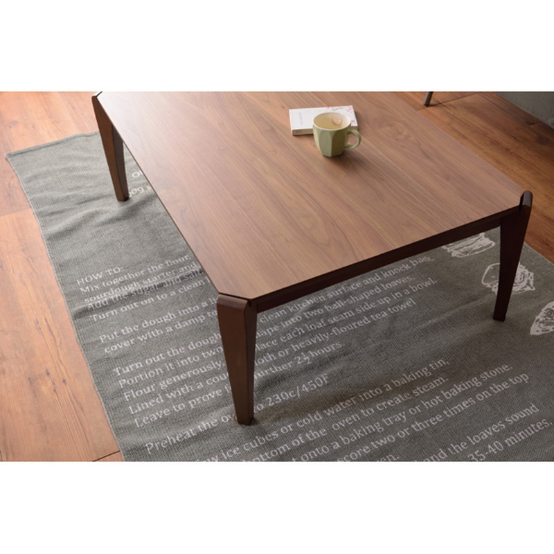 コタツテーブル 天然木化粧繊維板 天然木 ウレタン塗装 石英管温風