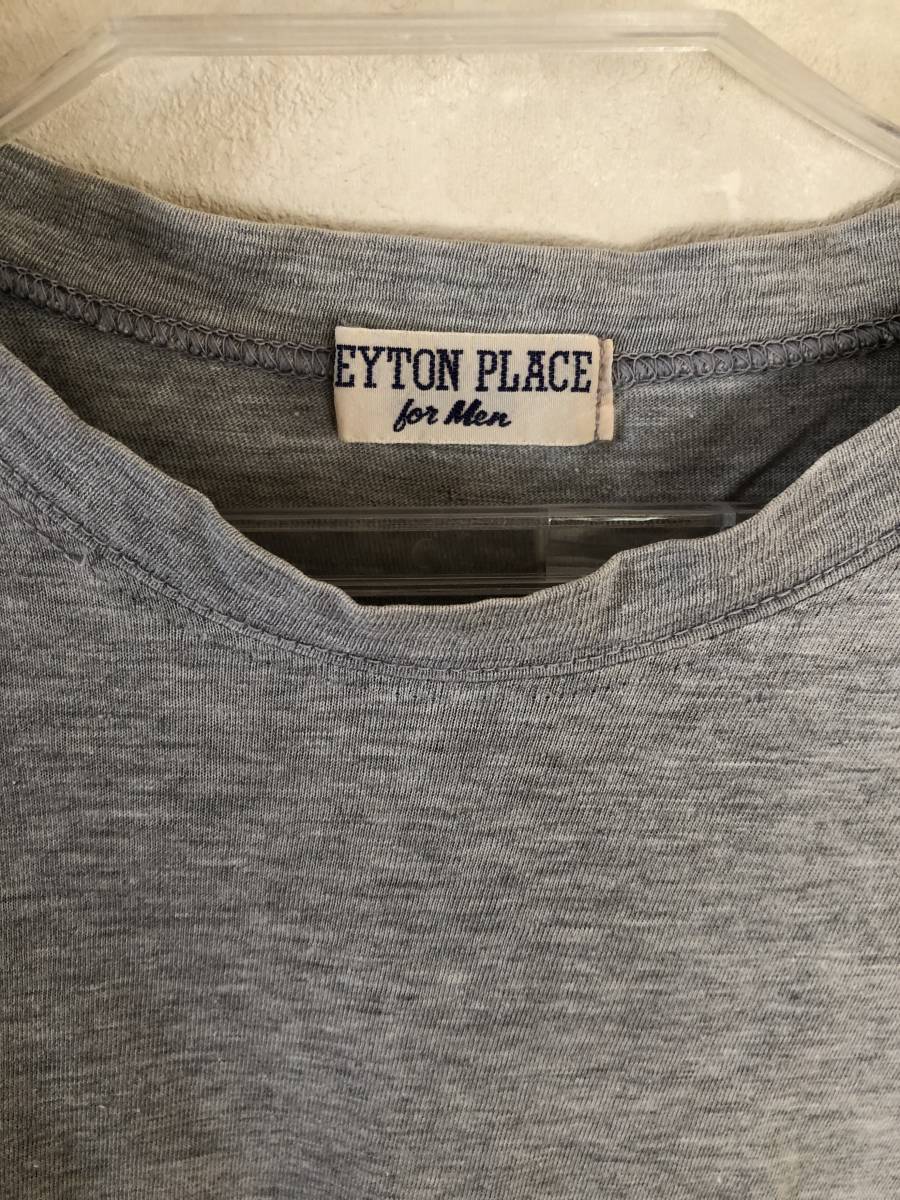 アンティーク・PEYTON　PLACE　FOR　MEN・グレー・半袖Tシャツ・Mサイズ・150円_画像2