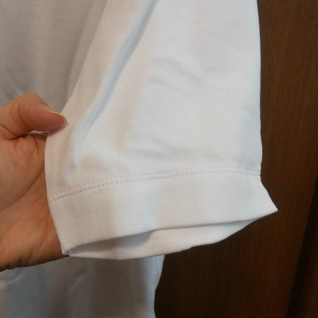 最終お値下げ 10月3日出品終了【新品】レディース5分袖ゆるTシャツ Mサイズ 白 綿100% 抗菌防臭