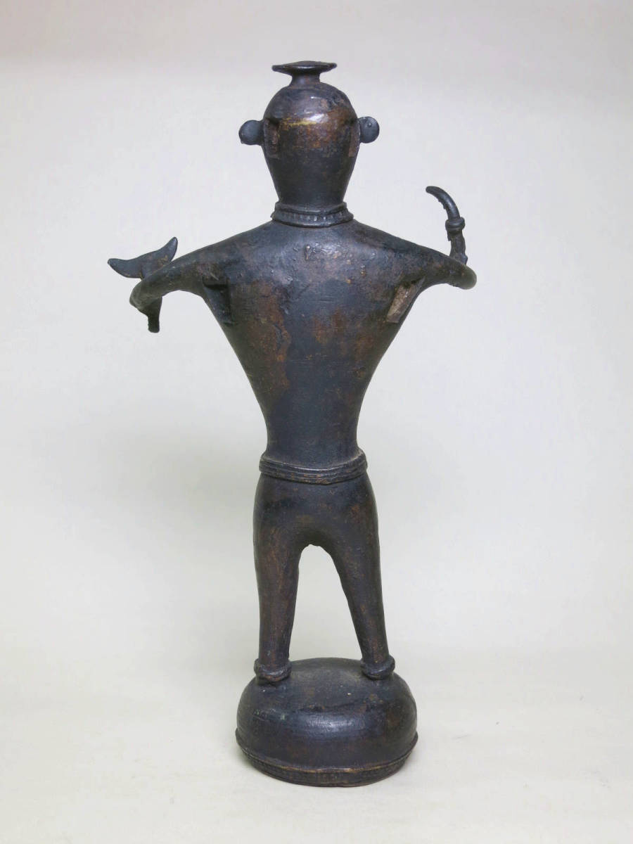 [大幸]　西アフリカ文明　古銅人物像　古代遺跡の出土品　ベニン王国　希少良品　歴史的遺物　Benin Bronzes ブロンズ　中国美術_画像5