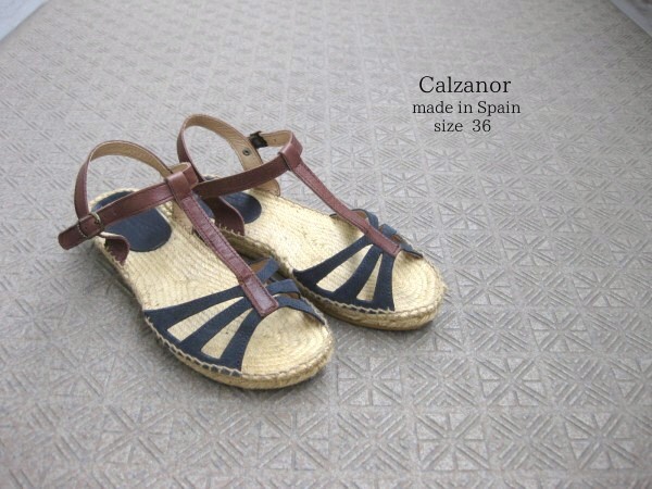 即決☆スペイン製☆Calzanorカルザノール☆フラットサンダル☆レザー×スエード☆36(23cm)☆ブラウン系☆_made in Spain