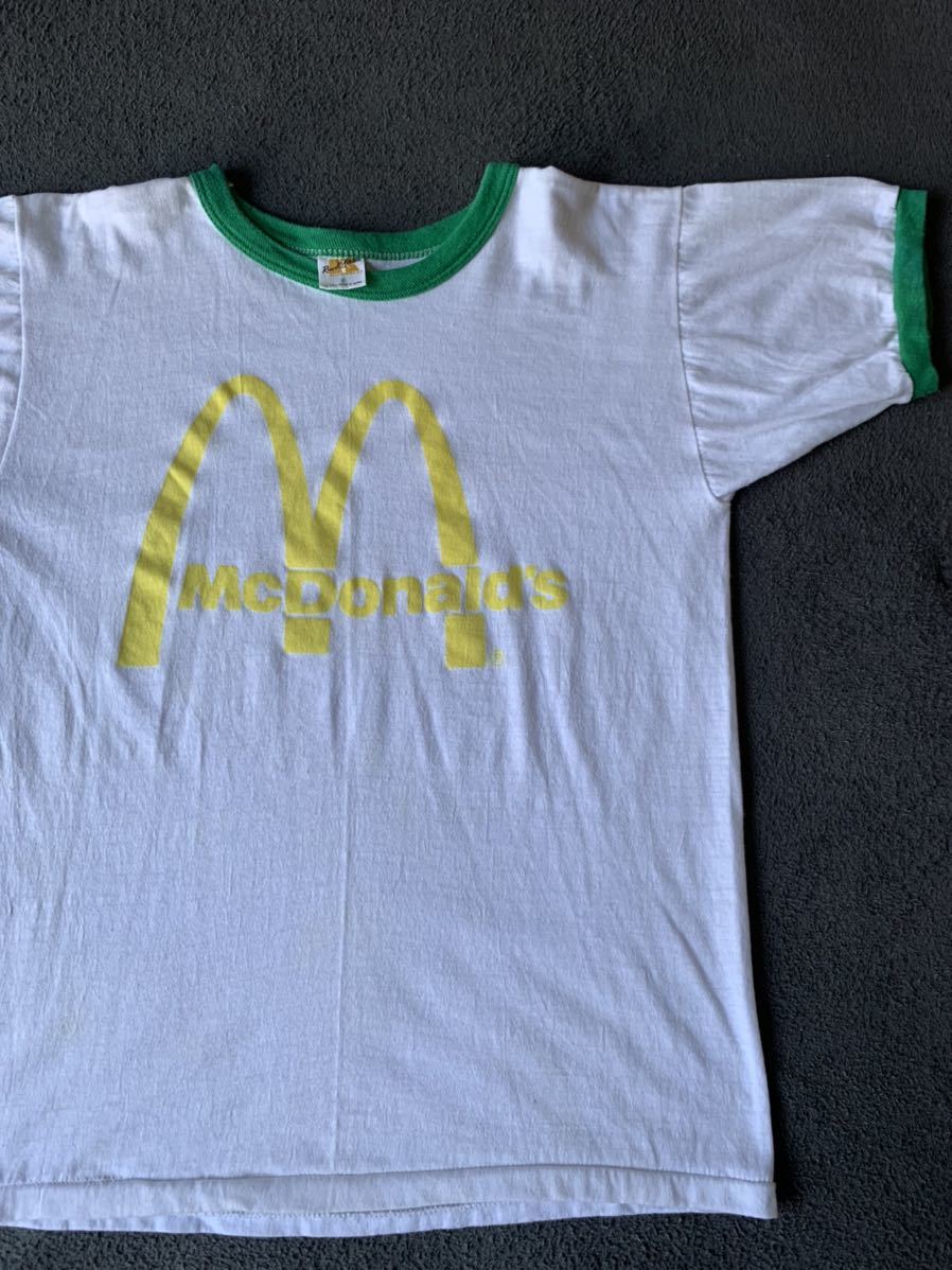 70s 80s Russell 金タグ マクドナルド ビンテージ Tシャツ McDonald vintage リンガー ラッセル 企業　トリム_画像1