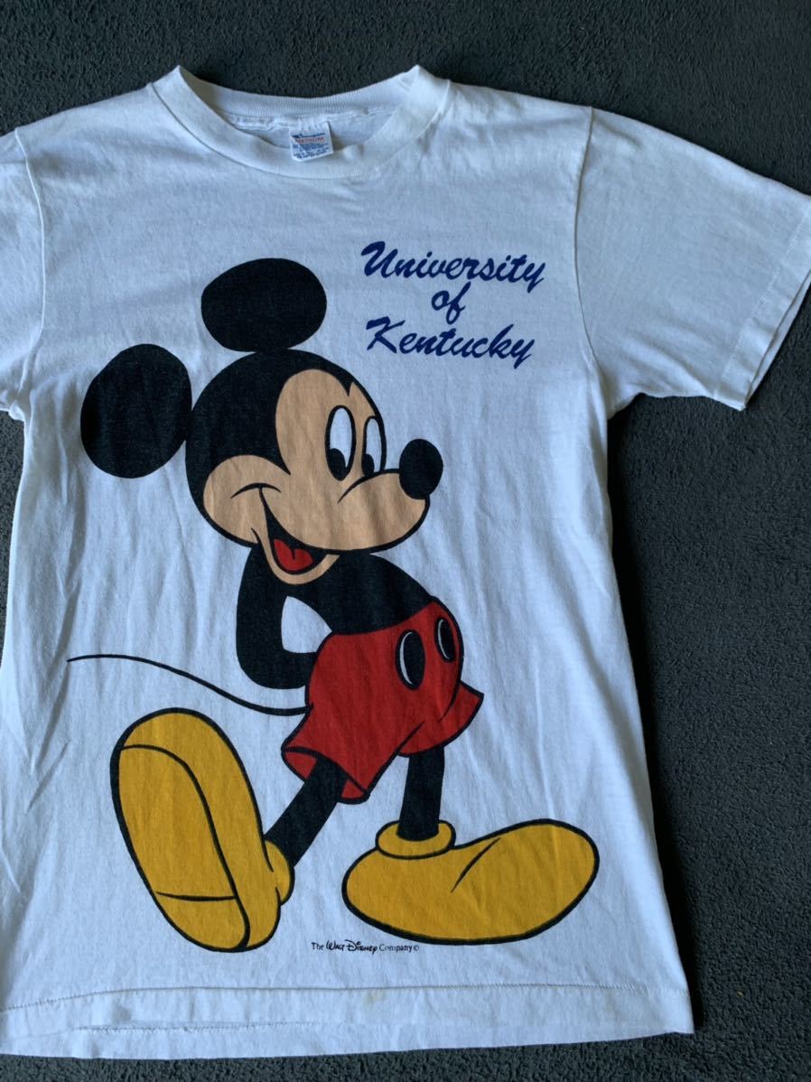 80s チャンピオン ミッキー ビンテージ 染込み Tシャツ champion Disney mickey USA製 ディズニー vintage