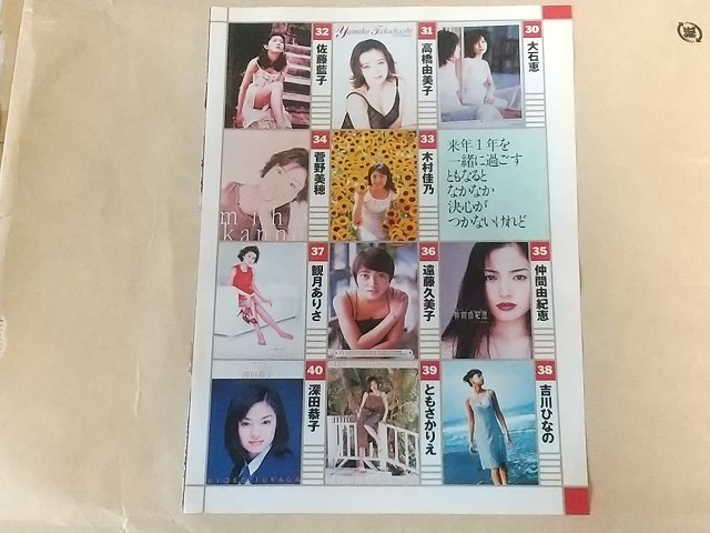 切り抜き　９９年アイドルカレンダー　６P　安達祐実　黒田美礼　村田和美　斉藤のぞみ　柳明日香　等　水着_画像3