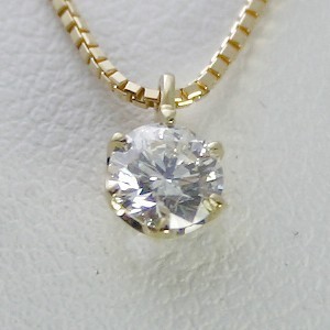 ダイヤモンド ネックレス K18 一粒 0.3カラット 鑑定書付 0.30ct E