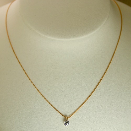 ダイヤモンド ネックレス K18PG 一粒 0.3カラット 鑑定書付 0.39ct Dカラー VVS1クラス 3EXカット GIA 21937-k1p KDP*KP_画像2