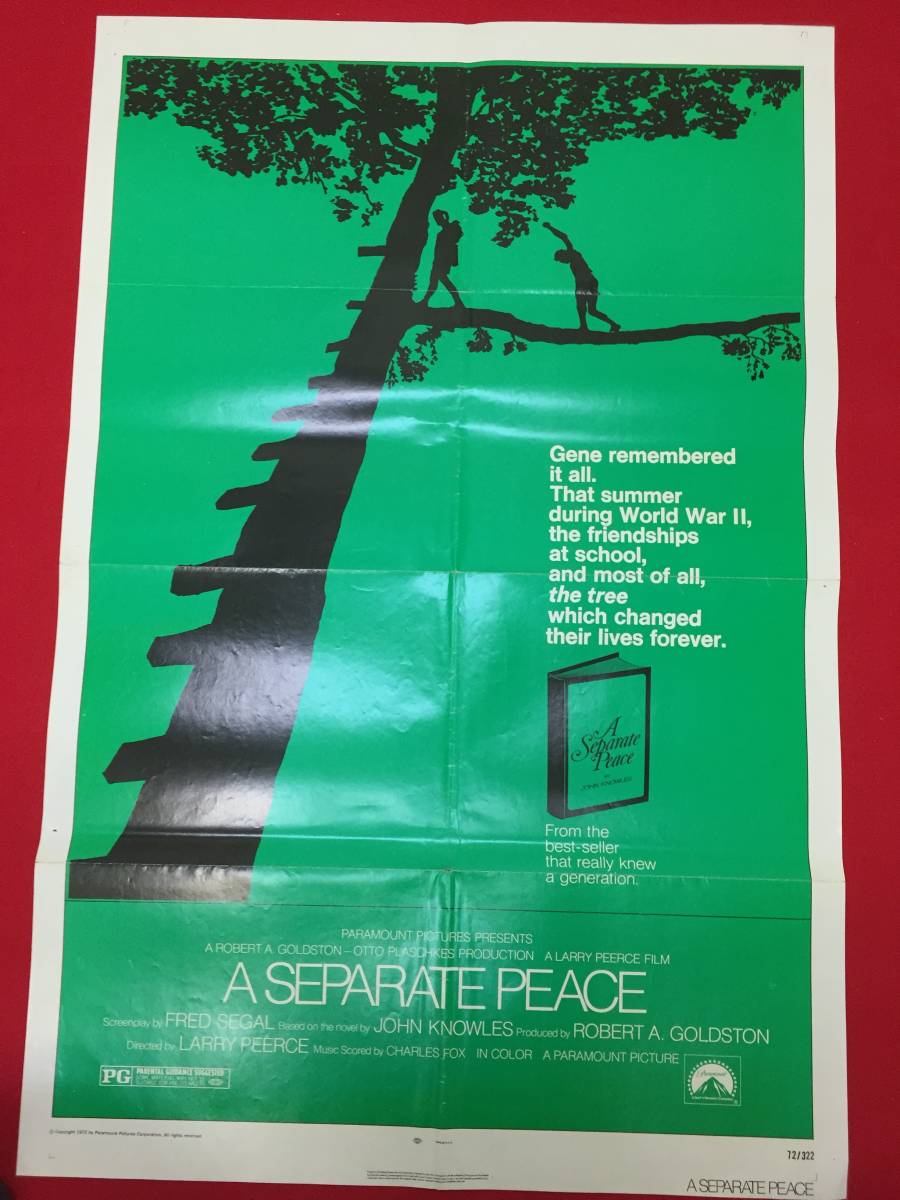 vh00126『A Separate Peace』USオリジナル1シートポスター　ジョン・ノウルズ　ジョン・ヘイル　ラリー・ピアース