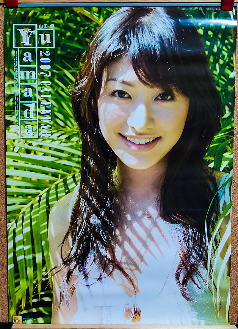 送料無料即決!山田優 2007年 カレンダー B 2サイズ 8枚綴り 未使用美品。ハゴロモ TRY-X